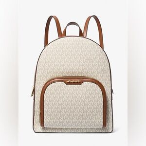 Michael Kors Jaycee Large Logo Backpack. Color : Vanilla